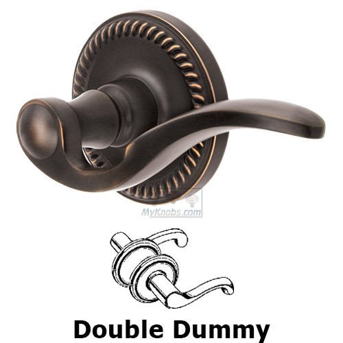 Double Dummy Lever - Newport Rosette with Bellagio Door Lever in Timeless Bronze