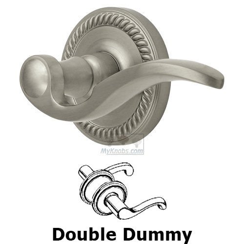 Double Dummy Lever - Newport Rosette with Bellagio Door Lever in Satin Nickel