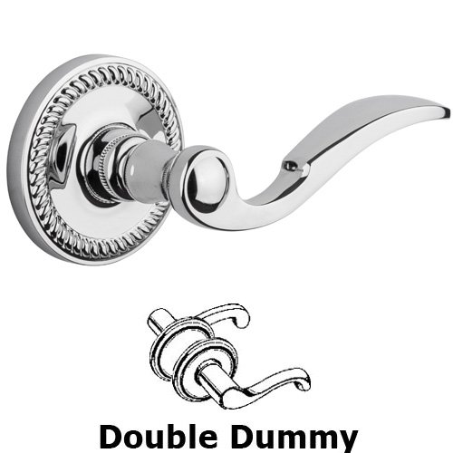Double Dummy Lever - Newport Rosette with Bellagio Door Lever in Bright Chrome
