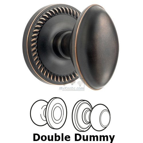 Double Dummy Knob - Newport Rosette with Eden Prairie Door Knob in Timeless Bronze