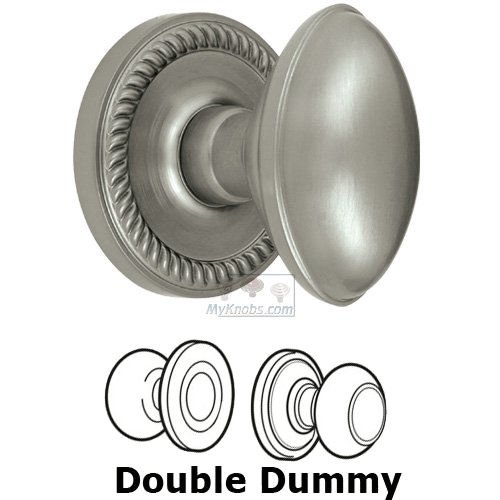 Double Dummy Knob - Newport Rosette with Eden Prairie Door Knob in Satin Nickel