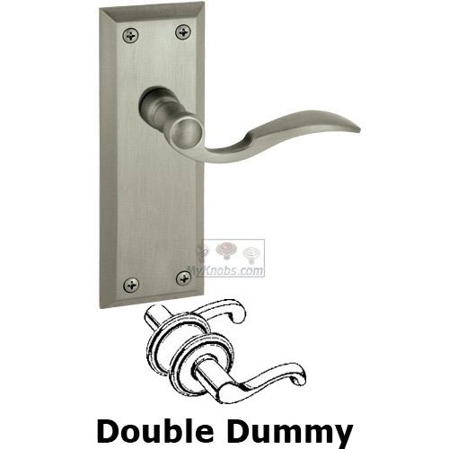 Double Dummy Fifth Avenue Plate with Bellagio Right Handed Lever in Satin Nickel