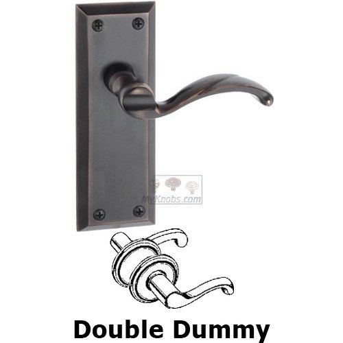 Double Dummy Fifth Avenue Plate with Portofino Left Handed Lever in Timeless Bronze