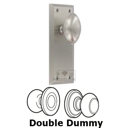 Double Dummy Knob - Fifth Avenue Plate with Eden Prairie Door Knob in Satin Nickel