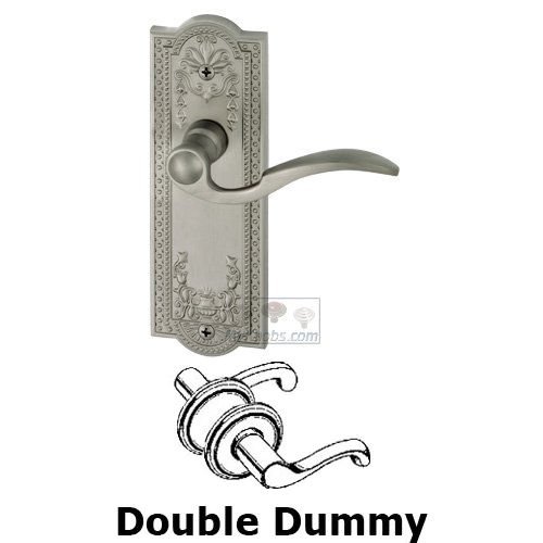 Double Dummy Parthenon Plate with Bellagio Left Handed Lever in Satin Nickel