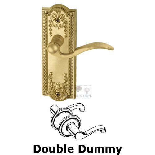 Double Dummy Parthenon Plate with Bellagio Right Handed Lever in Polished Brass