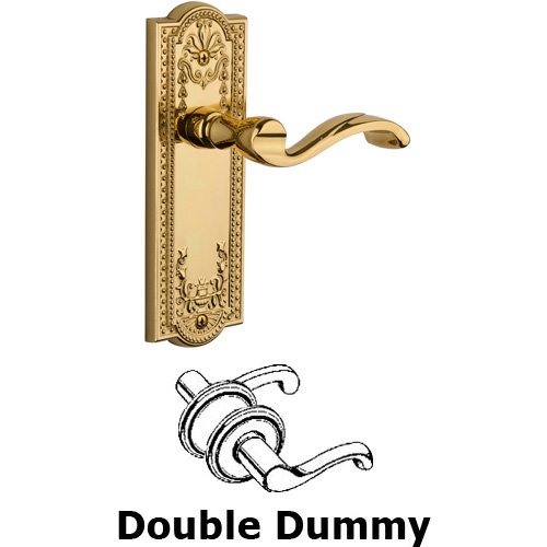 Double Dummy Parthenon Plate with Portofino Right Handed Lever in Polished Brass