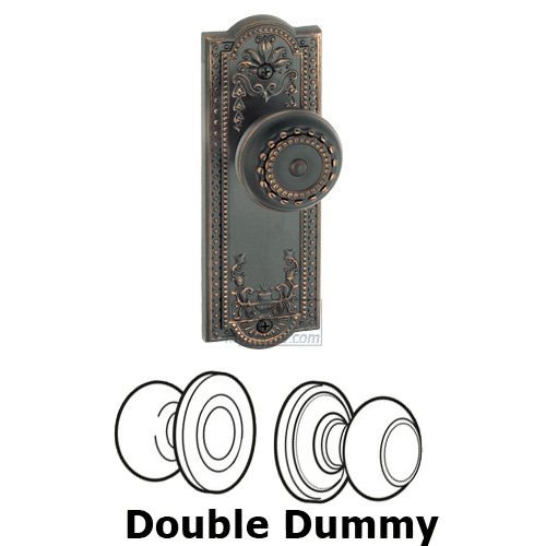 Double Dummy Knob - Parthenon Plate with Parthenon Door Knob in Timeless Bronze