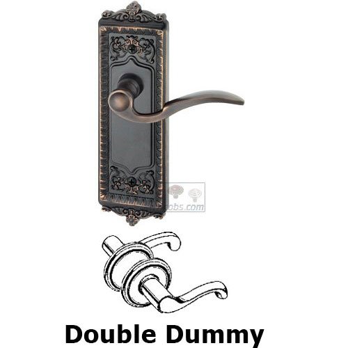 Double Dummy Windsor Plate with Left Handed Bellagio Door Lever in Timeless Bronze