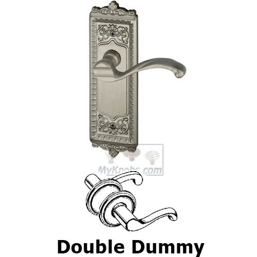 Double Dummy Windsor Plate with Right Handed Portofino Door Lever in Satin Nickel