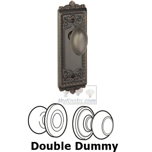 Double Dummy Knob - Windsor Plate with Eden Prairie Door Knob in Timeless Bronze