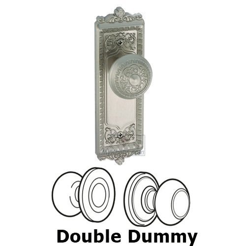 Double Dummy Knob - Windsor Plate with Windsor Door Knob in Satin Nickel