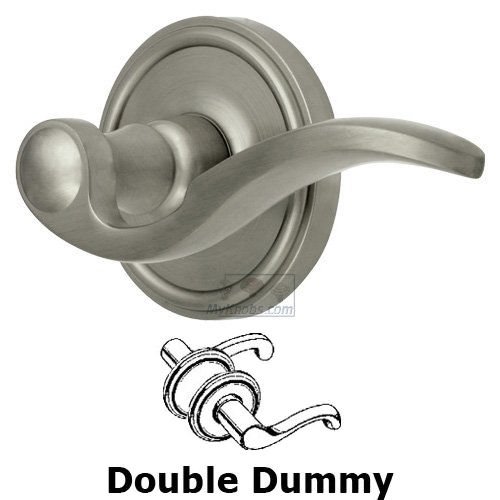 Double Dummy Georgetown Rosette with Bellagio Right Handed Lever in Satin Nickel