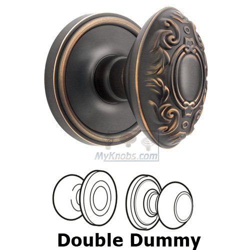 Double Dummy Knob - Georgetown Rosette with Grande Victorian Door Knob in Timeless Bronze