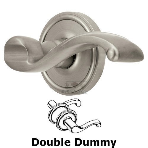 Double Dummy Georgetown Rosette with Portofino Left Handed Lever in Satin Nickel