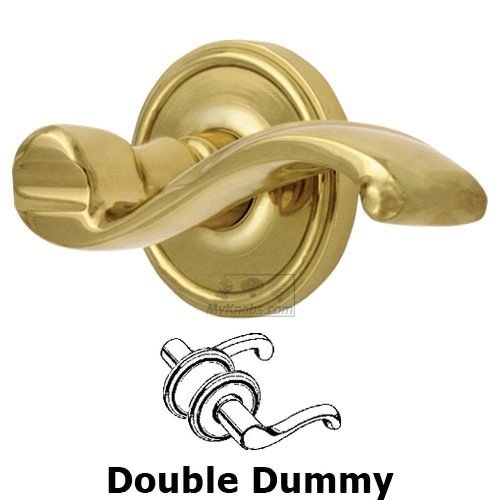 Double Dummy Georgetown Rosette with Portofino Right Handed Lever in Polished Brass