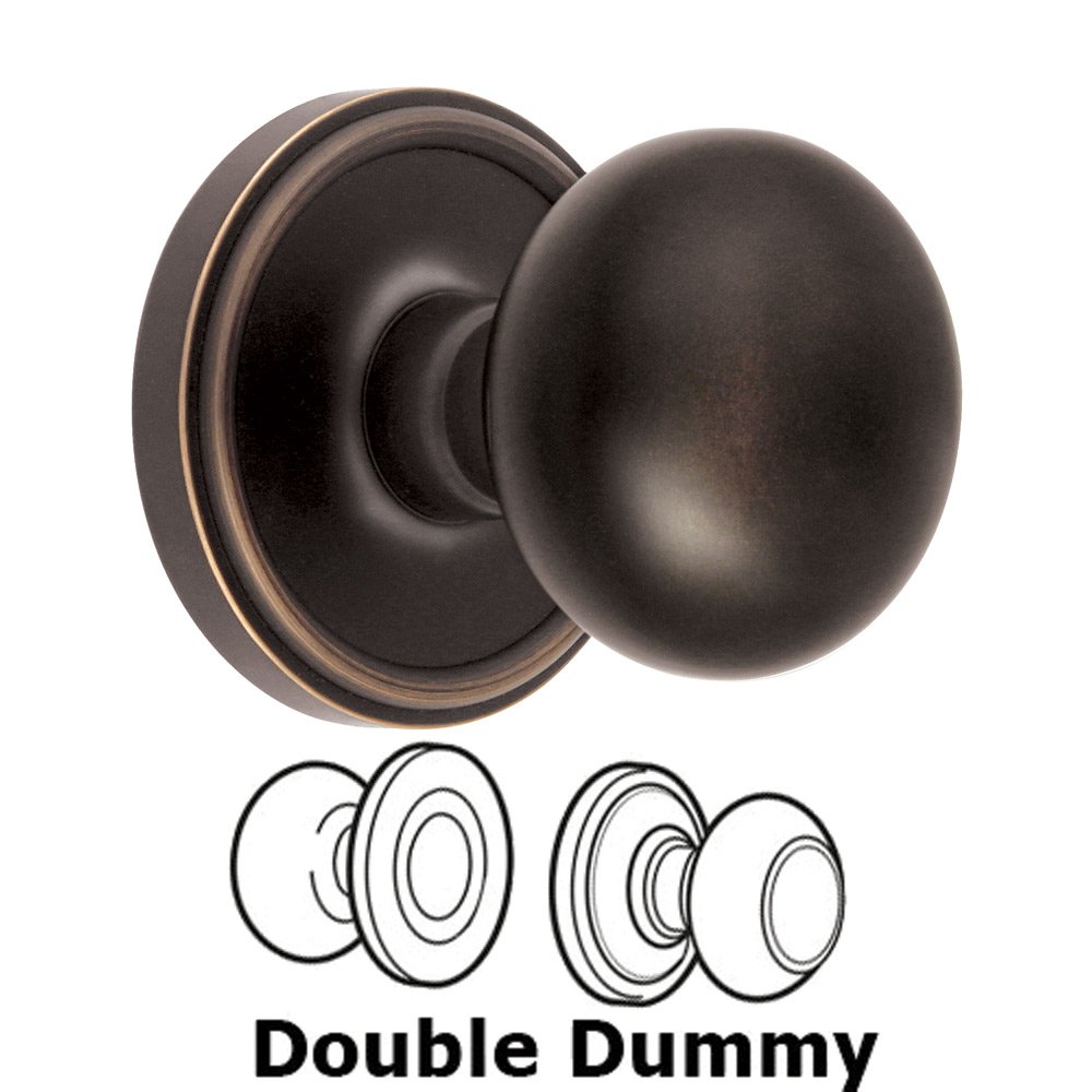 Double Dummy Knob - Georgetown Rosette with Fifth Avenue Door Knob in Timeless Bronze