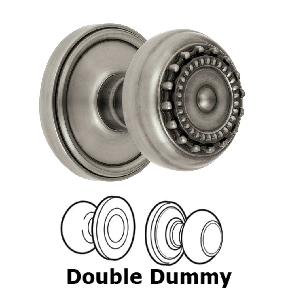 Double Dummy Knob - Georgetown Rosette with Parthenon Door Knob in Antique Pewter