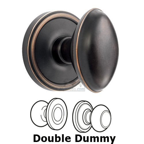 Double Dummy Knob - Georgetown Rosette with Eden Prairie Door Knob in Timeless Bronze