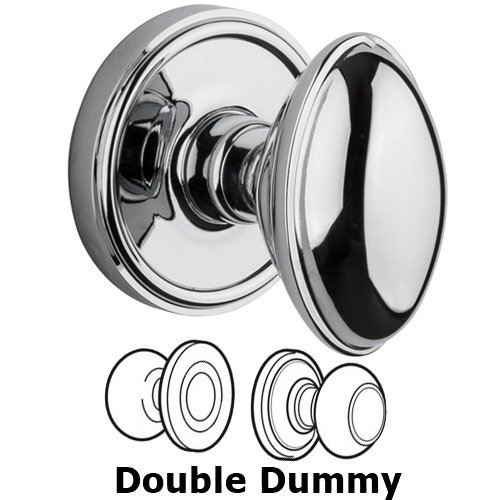 Double Dummy Knob - Georgetown Rosette with Eden Prairie Door Knob in Bright Chrome