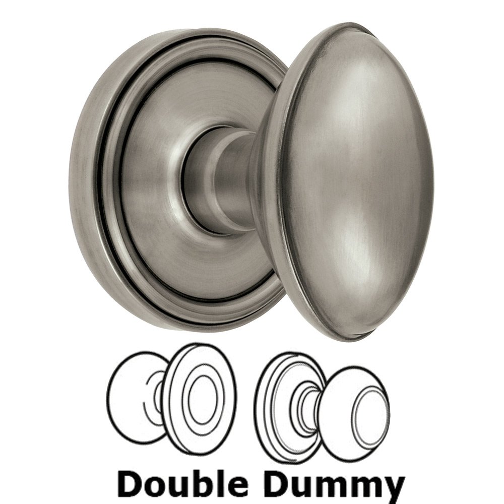 Double Dummy Knob - Georgetown Rosette with Eden Prairie Door Knob in Antique Pewter
