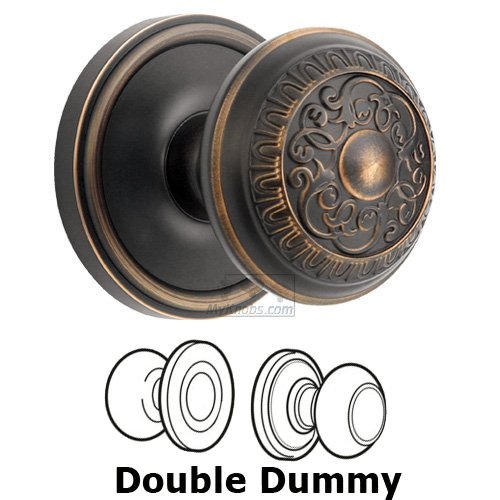 Double Dummy Knob - Georgetown Rosette with Windsor Door Knob in Timeless Bronze