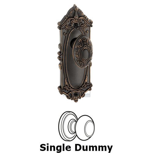 Single Dummy Knob - Grande Victorian Plate with Grande Victorian Door Knob in Timeless Bronze