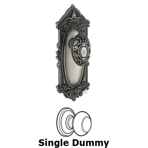 Single Dummy Knob - Grande Victorian Plate with Grande Victorian Door Knob in Antique Pewter