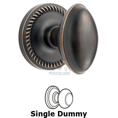 Single Dummy Knob - Newport Rosette with Eden Prairie Door Knob in Timeless Bronze