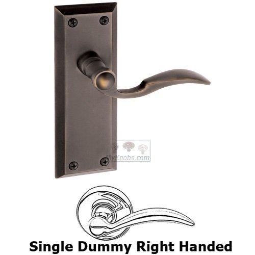 Single Dummy Fifth Avenue Plate with Bellagio Right Handed Lever in Timeless Bronze