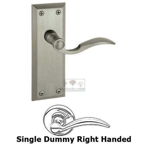 Single Dummy Fifth Avenue Plate with Bellagio Right Handed Lever in Satin Nickel