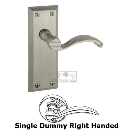 Single Dummy Fifth Avenue Plate with Portofino Right Handed Lever in Satin Nickel