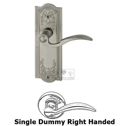 Single Dummy Parthenon Plate with Bellagio Right Handed Lever in Satin Nickel