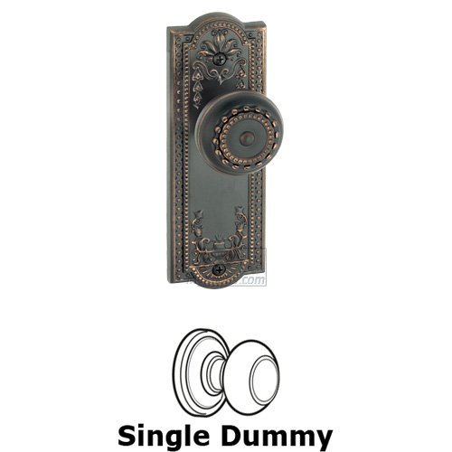 Single Dummy Knob - Parthenon Plate with Parthenon Door Knob in Timeless Bronze