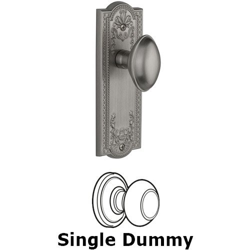 Single Dummy Knob - Parthenon Plate with Eden Prairie Door Knob in Satin Nickel