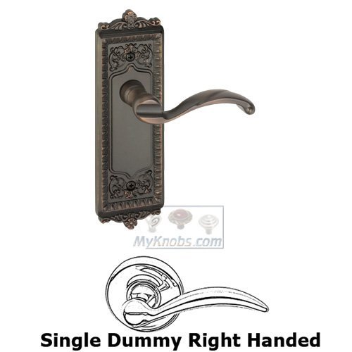 Single Dummy Windsor Plate with Right Handed Portofino Door Lever in Timeless Bronze
