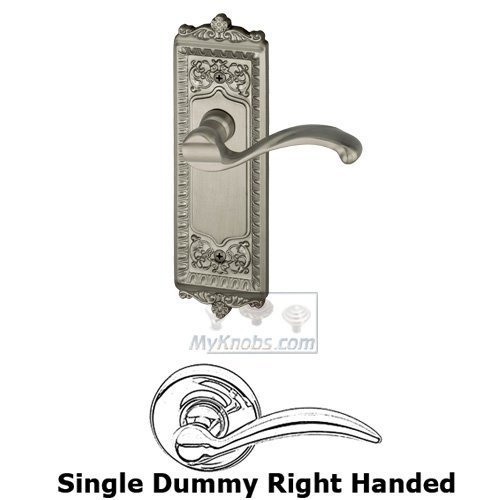 Single Dummy Windsor Plate with Right Handed Portofino Door Lever in Satin Nickel