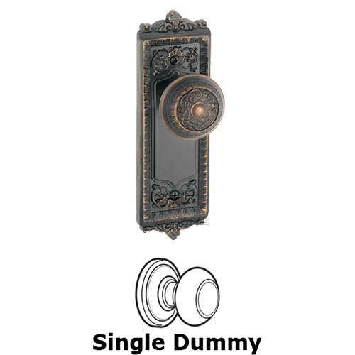 Single Dummy Knob - Windsor Plate with Windsor Door Knob in Timeless Bronze