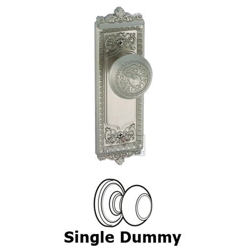 Single Dummy Knob - Windsor Plate with Windsor Door Knob in Satin Nickel