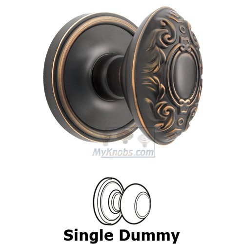 Single Dummy Knob - Georgetown Rosette with Grande Victorian Door Knob in Timeless Bronze