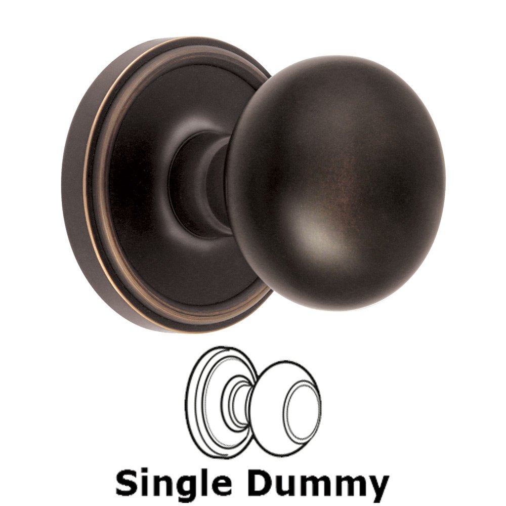 Single Dummy Knob - Georgetown Rosette with Fifth Avenue Door Knob in Timeless Bronze