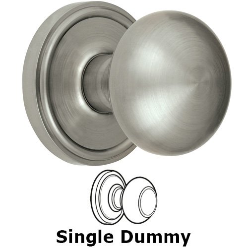 Single Dummy Knob - Georgetown Rosette with Fifth Avenue Door Knob in Satin Nickel