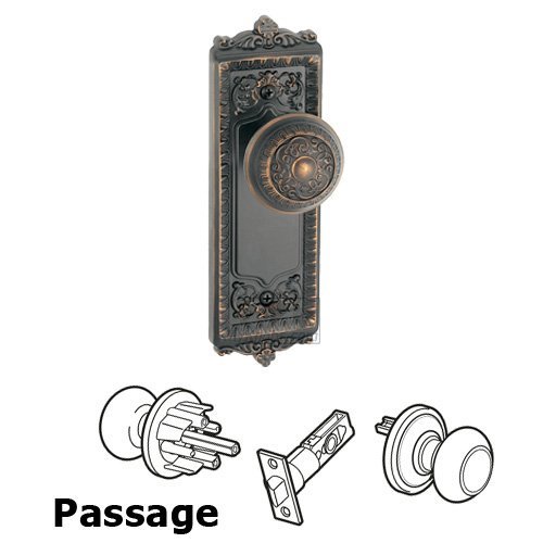 Passage Knob - Windsor Plate with Windsor Door Knob in Timeless Bronze