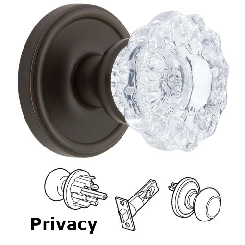 Privacy Knob - Georgetown Rosette with Versailles Door Knob in Timeless Bronze