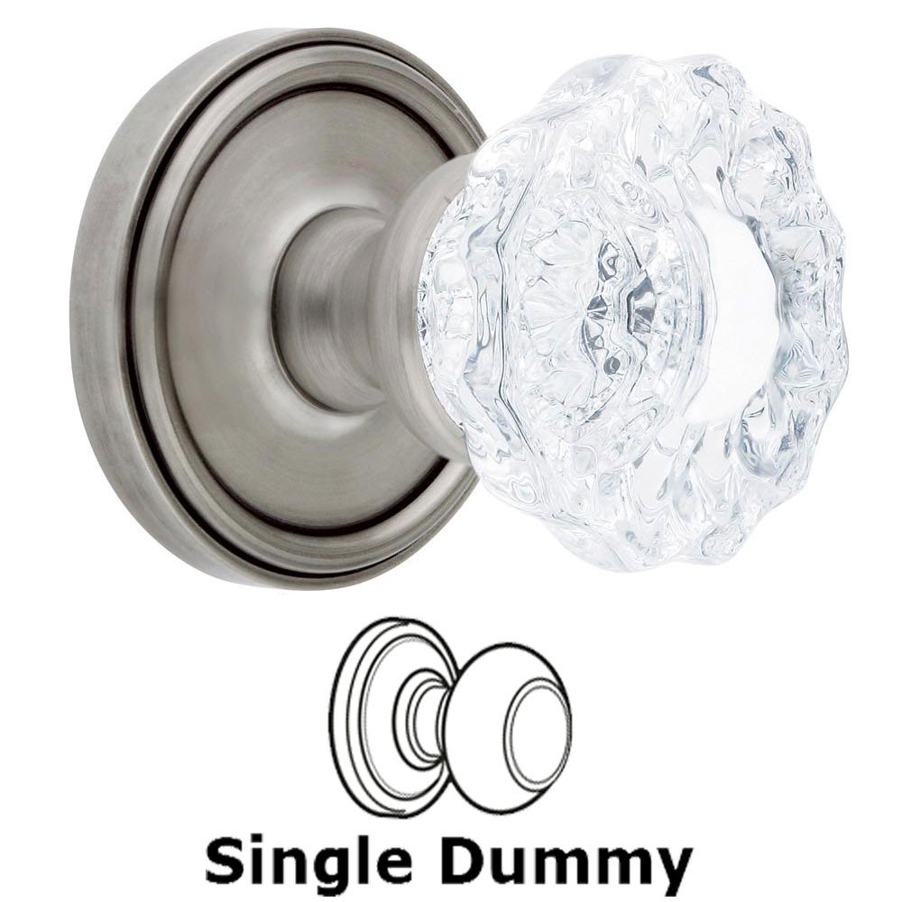 Single Dummy Knob - Georgetown Rosette with Versailles Crystal Door Knob in Antique Pewter