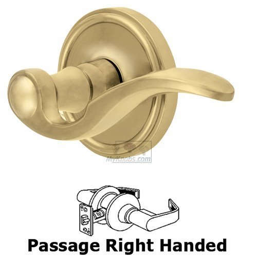 Passage Georgetown Rosette with Bellagio Right Handed Lever in Lifetime Brass