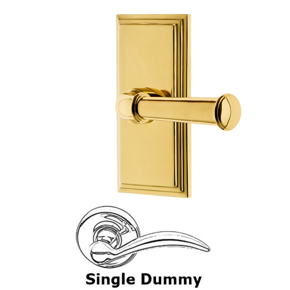 Single Dummy Carre Plate with Georgetown Lever in Lifetime Brass