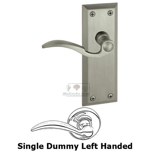 Single Dummy Fifth Avenue Plate with Bellagio Left Handed Lever in Satin Nickel