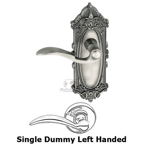 Single Dummy Left Handed Lever - Grande Victorian Plate with Bellagio Door Lever in Antique Pewter