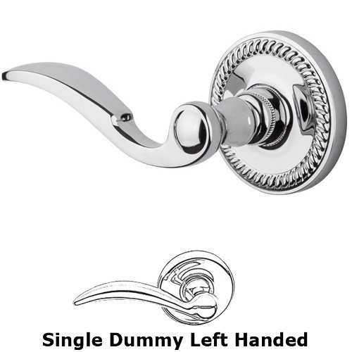 Single Dummy Left Handed Lever - Newport Rosette with Bellagio Door Lever in Bright Chrome